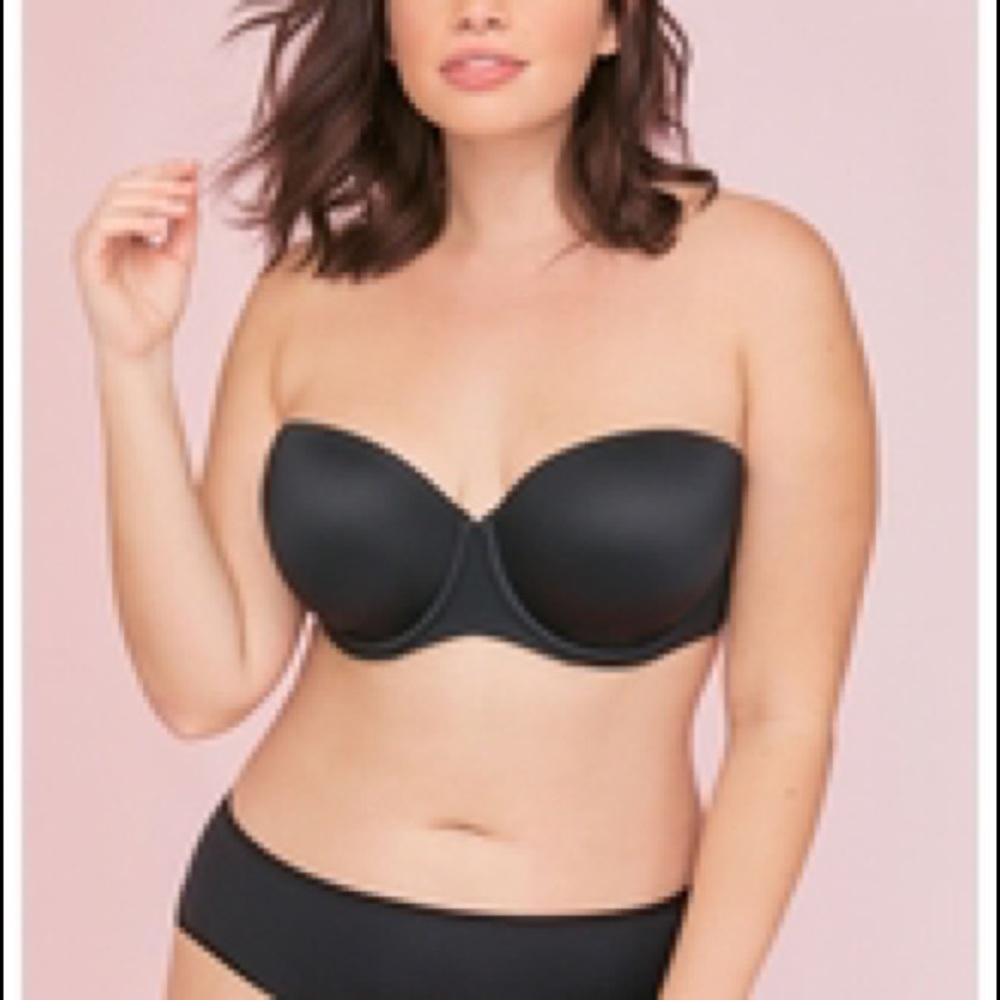 Cacique Black Strapless Bra